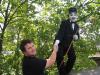 Nate fools around with a Paris mime...